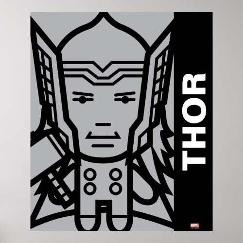 Thor Stylized Line Art Poster