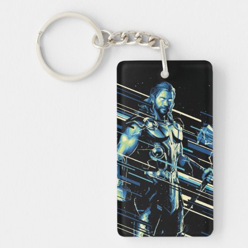 Thor Stylized Striped Character Graphic Keychain
