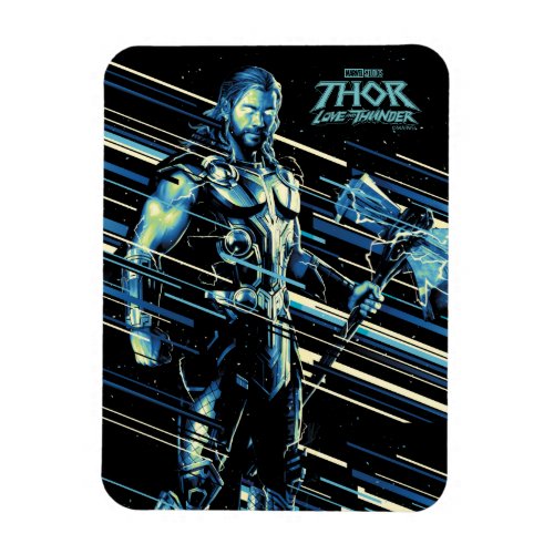 Thor Stylized Striped Character Graphic Magnet