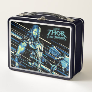 Thor Stylized Striped Character Graphic Metal Lunch Box