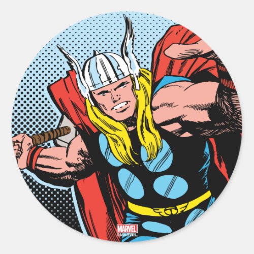 Thor Swing Back Mjolnir Classic Round Sticker