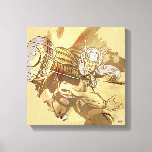 Thor Throwing Mjolnir Canvas Print