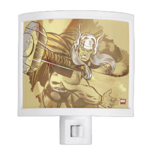 Thor Throwing Mjolnir Night Light