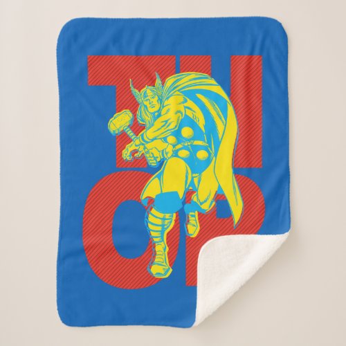 Thor Typography Character Art Sherpa Blanket
