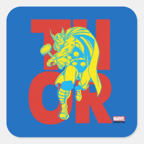 Thor Typography Character Art Square Sticker