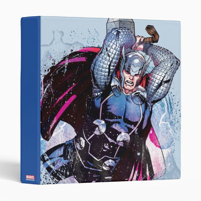 Thor Watercolor Character Graphic 3 Ring Binder (Front/Spine)