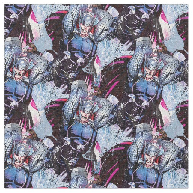 Thor Watercolor Character Graphic Fabric (Close Up)