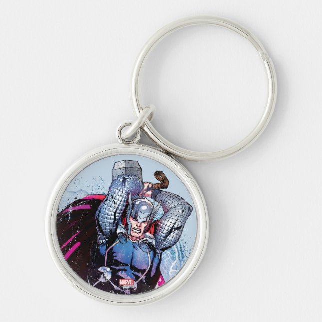 Thor Watercolor Character Graphic Keychain (Front)