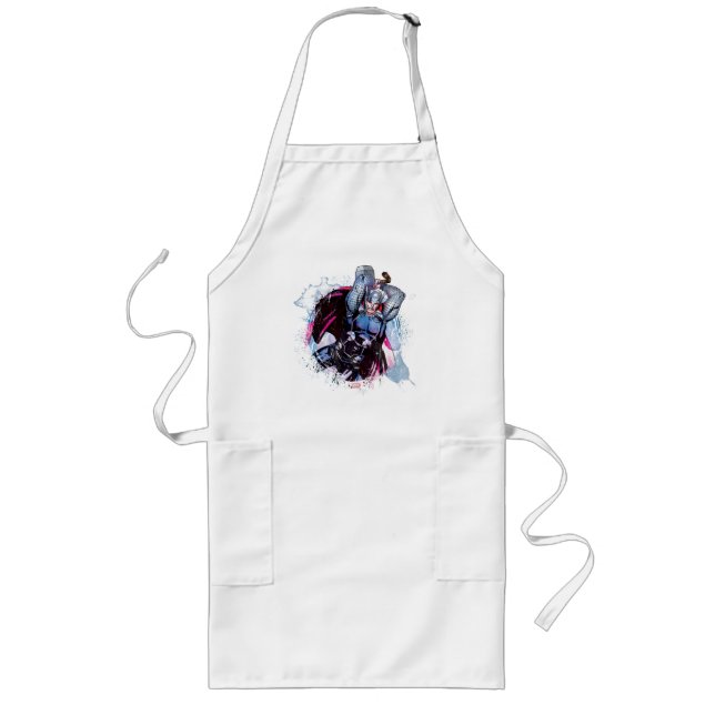 Thor Watercolor Character Graphic Long Apron (Front)