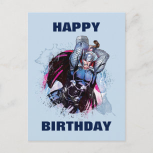 Thor Watercolor Character Graphic Postcard