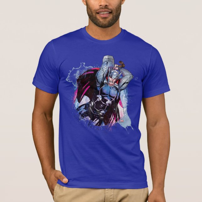 Thor Watercolor Character Graphic T-Shirt (Front)