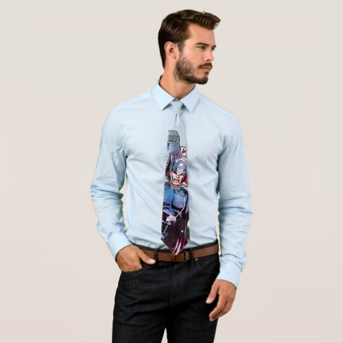 Thor Watercolor Character Graphic Tie