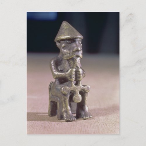 Thor with a hammer statuette found in Iceland Postcard