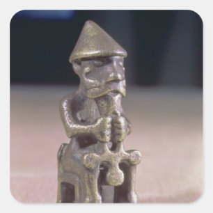 Thor with a hammer, statuette found in Iceland Square Sticker