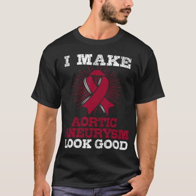 Thoracic Aortic Aneurysm Awareness T-Shirt Burgund (Front)