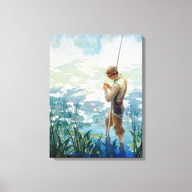 Thoreau Fishing at Walden Pond by N. C. Wyeth Canvas Print (Front)