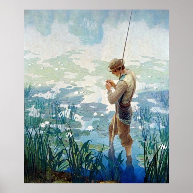 Thoreau Fishing at Walden Pond by N. C. Wyeth Poster (Front)