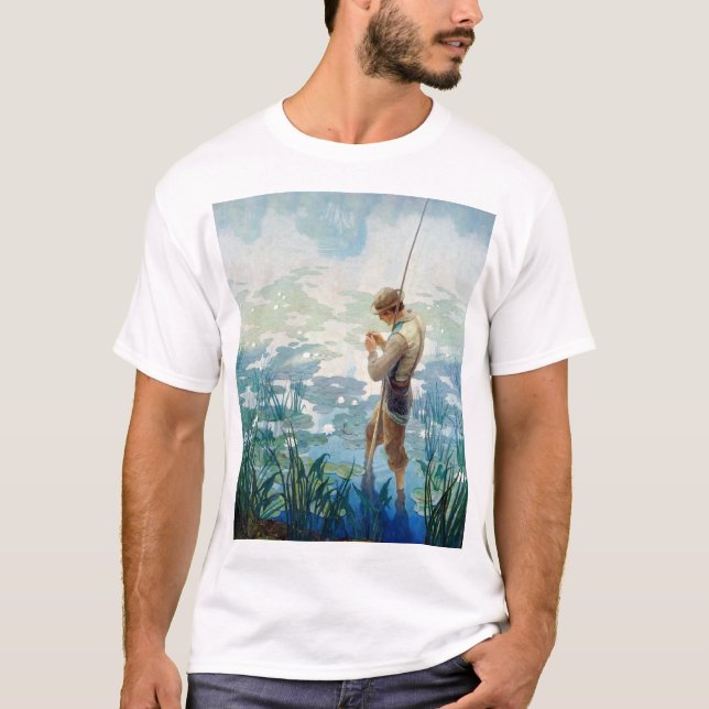 Thoreau Fishing at Walden Pond by N. C. Wyeth T-Shirt (Front)