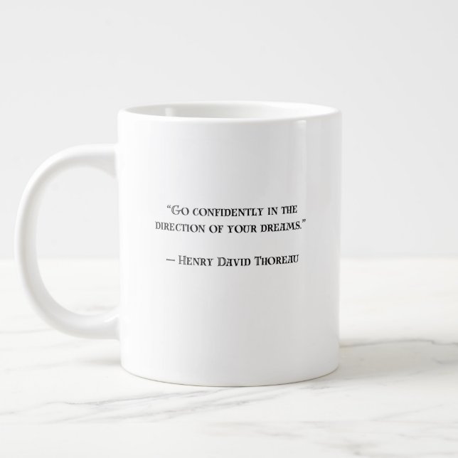 Thoreau Inspirational Motivational Quote Gift Mug (Left)