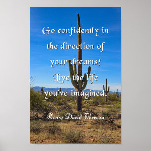 Thoreau Quote, Go Confidently Poster