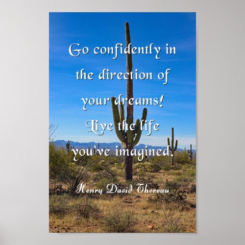 Thoreau Quote Go Confidently Poster