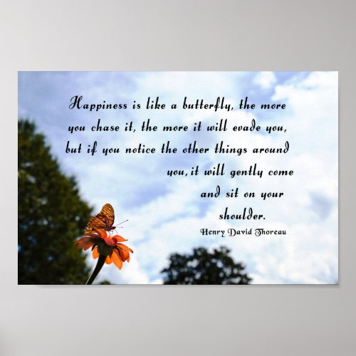 Thoreau Quote Happiness Poster
