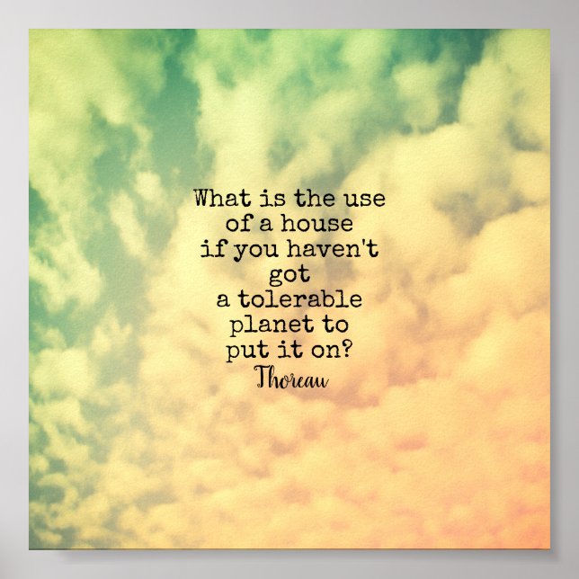 Thoreau quote motivational nature quotation poster (Front)