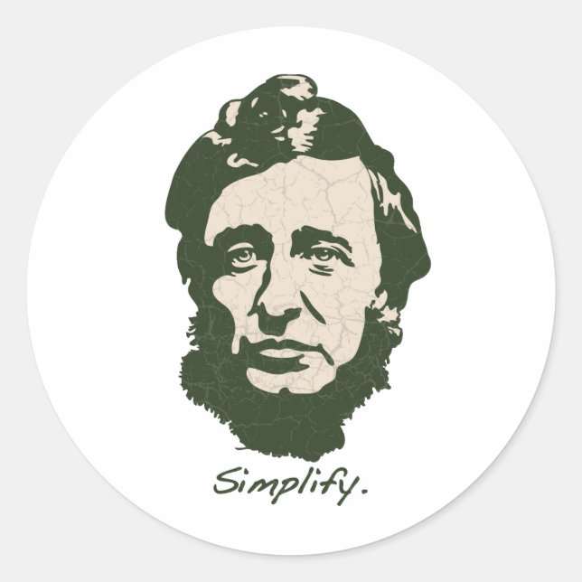 Thoreau - Simplify Classic Round Sticker (Front)