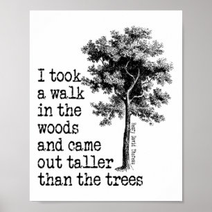 Thoreau Trees Quote Nature - Walk In The Woods - H Poster
