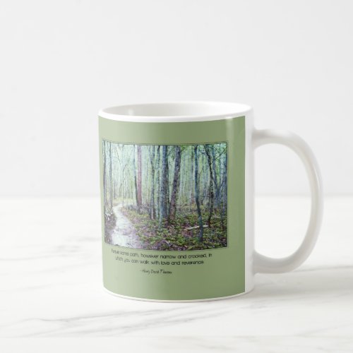 Thoreau walk with love and reverence coffee mug