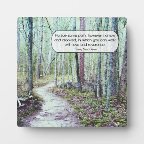 Thoreau walk with love and reverence plaque