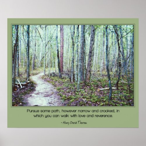 Thoreau walk with love and reverence poster