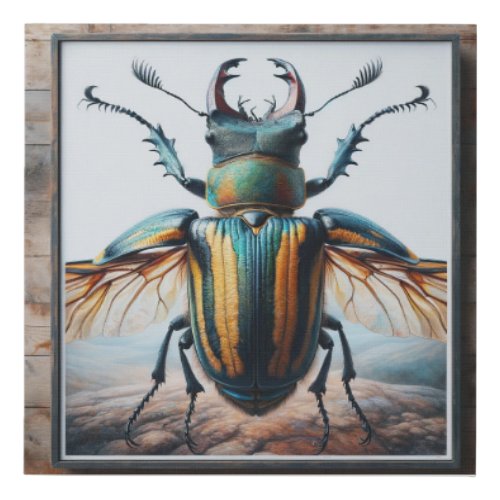 Thorictus Beetle IREF901 _ Watercolor Faux Canvas Print