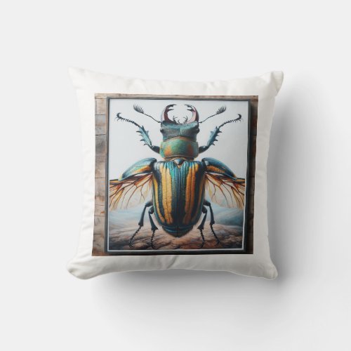 Thorictus Beetle IREF901 _ Watercolor Throw Pillow