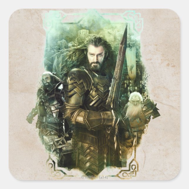 THORIN OAKENSHIELD™, Dwalin, & Balin Graphic Square Sticker (Front)