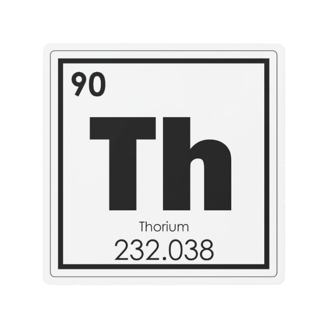 Thorium chemical element symbol chemistry formula metal print (Front)