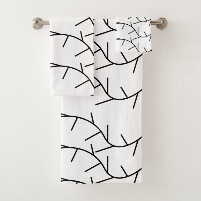 Thorn Black and White Thorn  Bath Towel Set (Insitu)