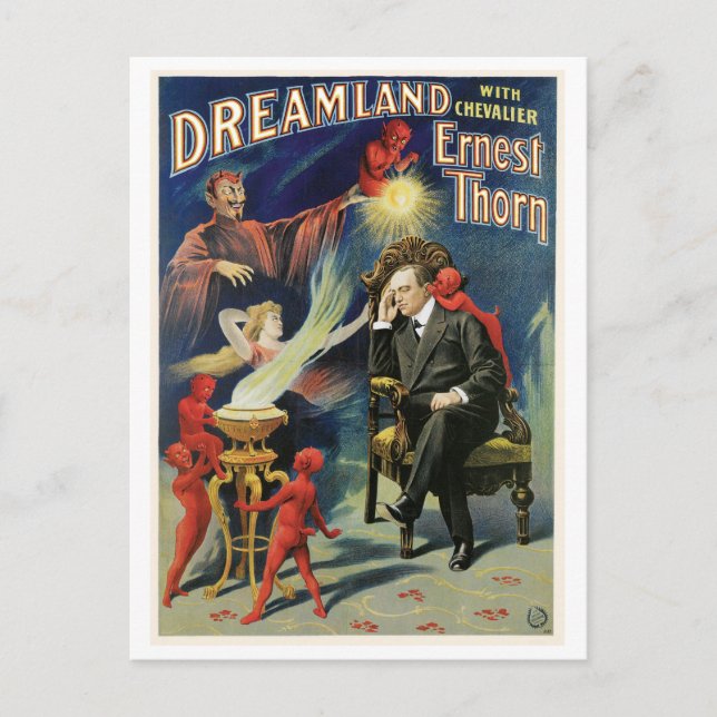Thorn Magician ~ Dreamland Vintage Magic Act Postcard (Front)