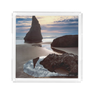Thorn-Shaped seastack Face Rock Wayside, OR Acrylic Tray