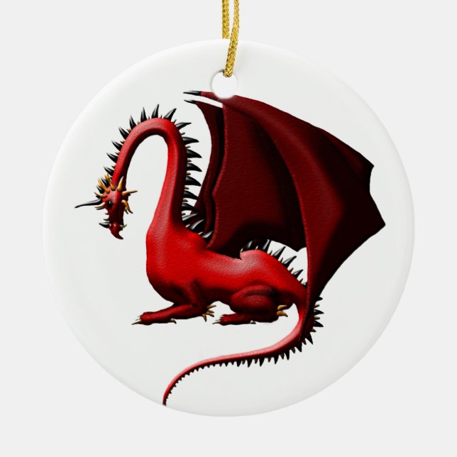 Thorn, the Red Dragon Ceramic Ornament (Front)