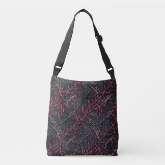 Thorned Briar Grunge: Dark Pink & Copper Organic Crossbody Bag