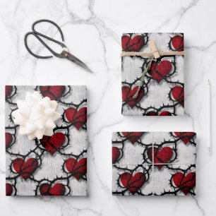Thorned Heart Gothic Dark Romance Anti-Valentine Wrapping Paper Sheets