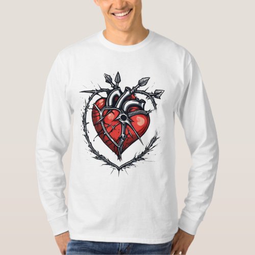 Thorned Heart Threads Vintage Tattoo Vibes T_Shirt