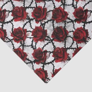 Thorned Red Roses Gothic Dark Love Anti-Valentine Tissue Paper