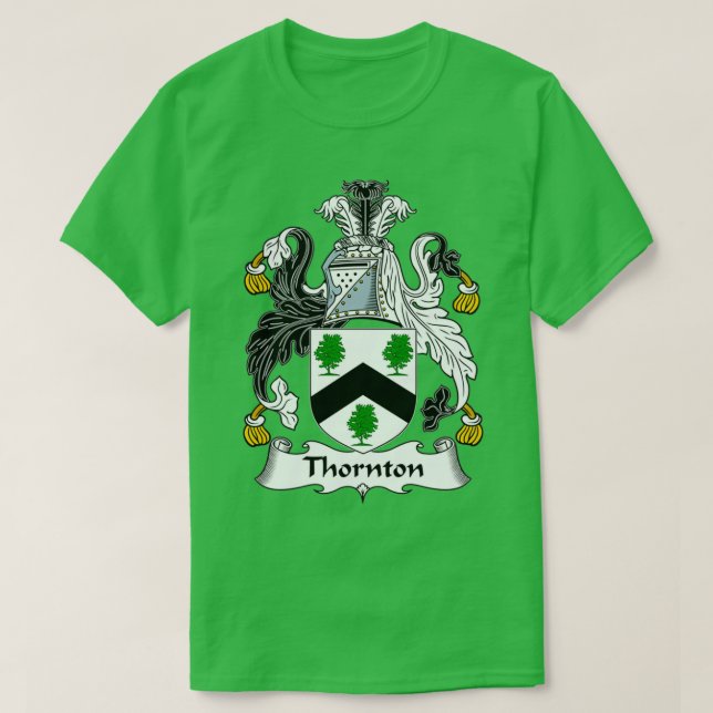 Thornton Coat of Arms Family Crest  T-Shirt (Design Front)