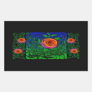 Thorny Roses Stained Glass Sticker