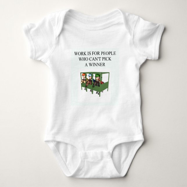 thorough bred horse racing design baby bodysuit (Front)
