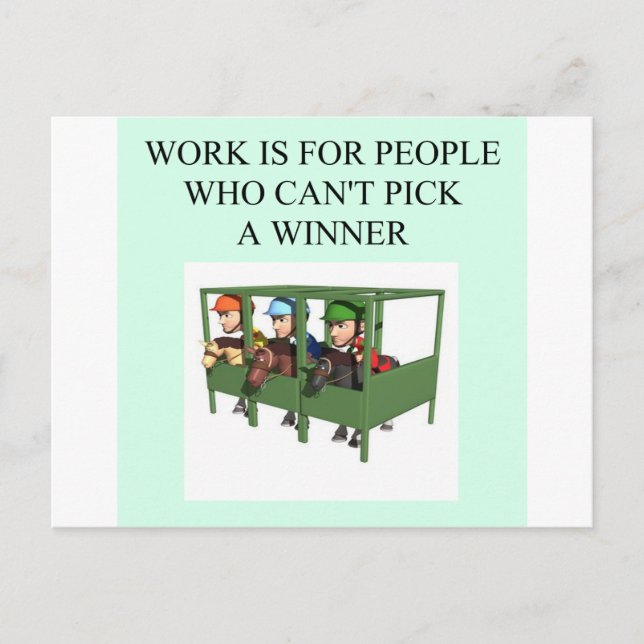 thorough bred horse racing design postcard (Front)