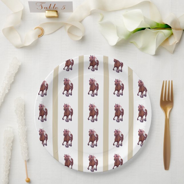 Thoroughbred Champion Seabiscuit Beats War Admiral Paper Plates (Wedding)