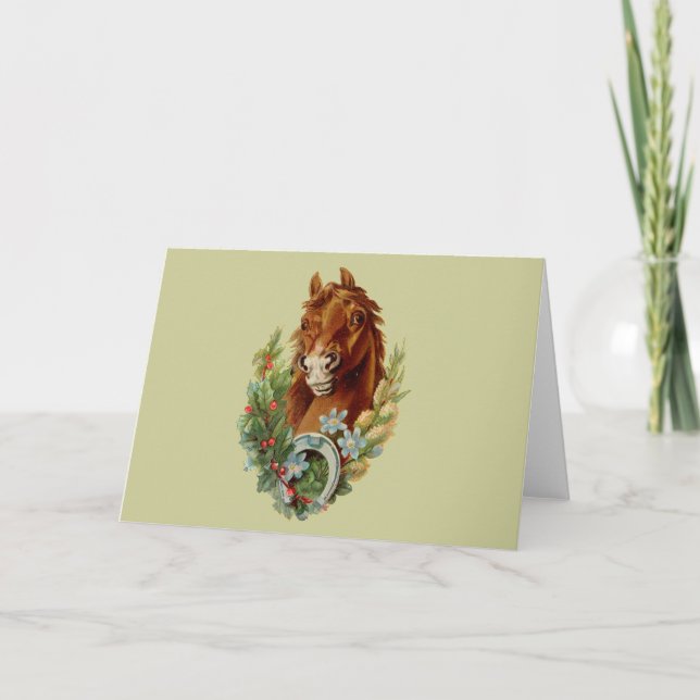 Thoroughbred Christmas Wishes Holiday Card (Front)